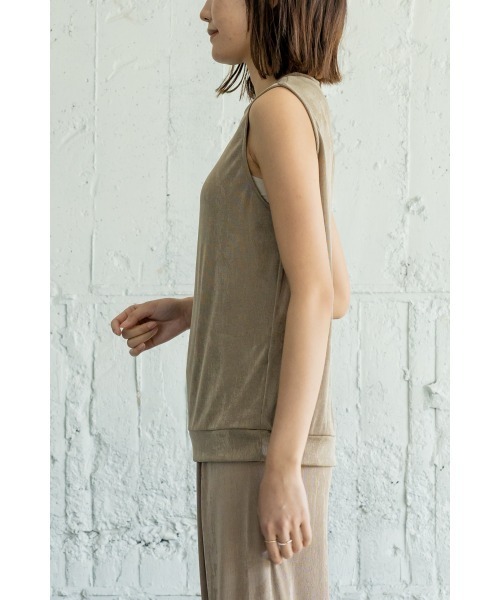 M.deux（エムドゥ）の「《セットアップ対応》リラックスノースリカットソー（Tシャツ/カットソー・レディース・ブラック/モカ・MEDIUM）」の10枚目の写真