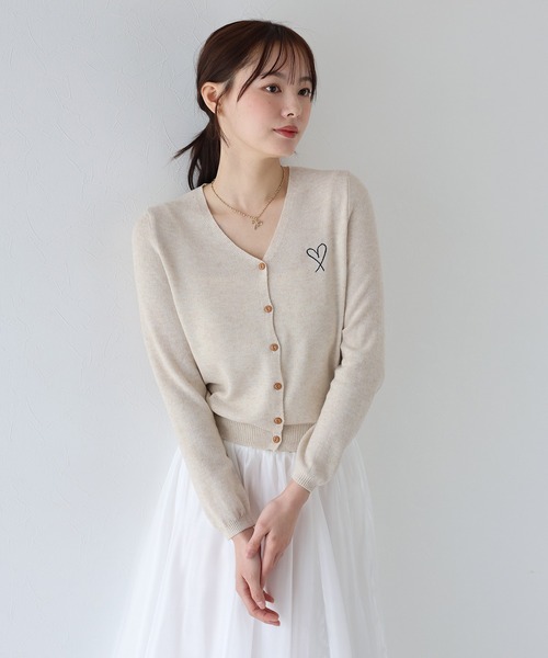セール】ハート刺繍カーディガン（カーディガン/ボレロ）｜BLUEEAST