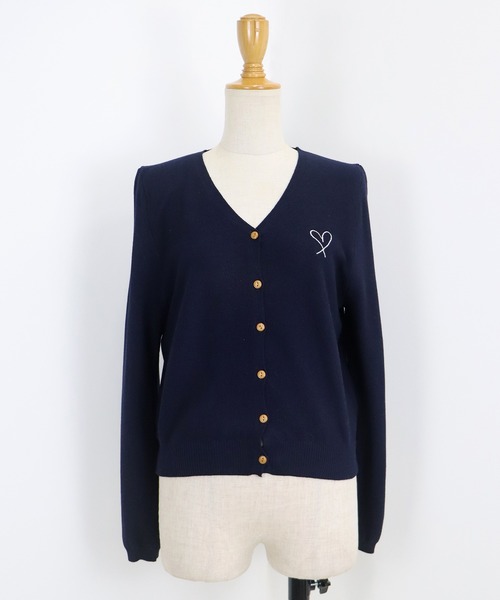 BLUEEAST(ブルーイースト)の「ハート刺繍カーディガン(カーディガン/ボレロ・レディース・ベージュ/ネイビー/サックスブルー・MEDIUM)」の14枚目の写真