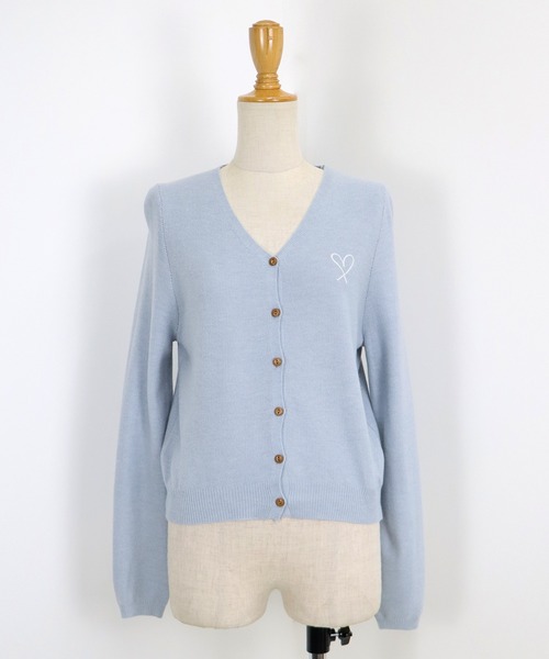 BLUEEAST(ブルーイースト)の「ハート刺繍カーディガン(カーディガン/ボレロ・レディース・ベージュ/ネイビー/サックスブルー・MEDIUM)」の15枚目の写真