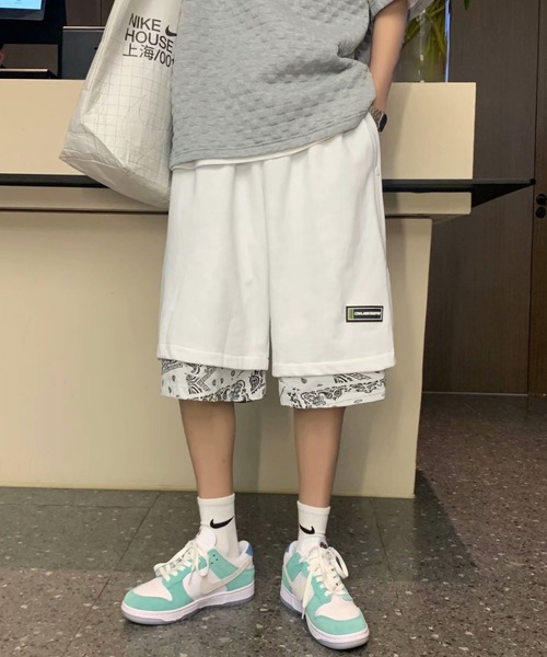 link lot(リンクロット)の「ペイズリーフェイクレイヤードサイドボタンハーフパンツ(その他パンツ・メンズ・ブラック/ホワイト・L/M)」の3枚目の写真