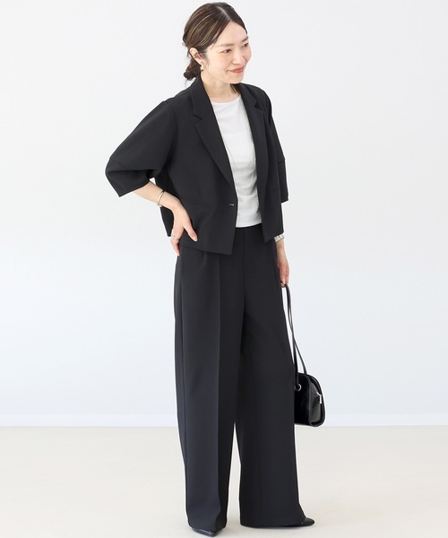 Aletta vita(アレッタビータ)の「ダブルクロスランタンジャケットセットアップ(セットアップ・レディース・ブラック/ネイビー/ベージュ・L/M)」の9枚目の写真