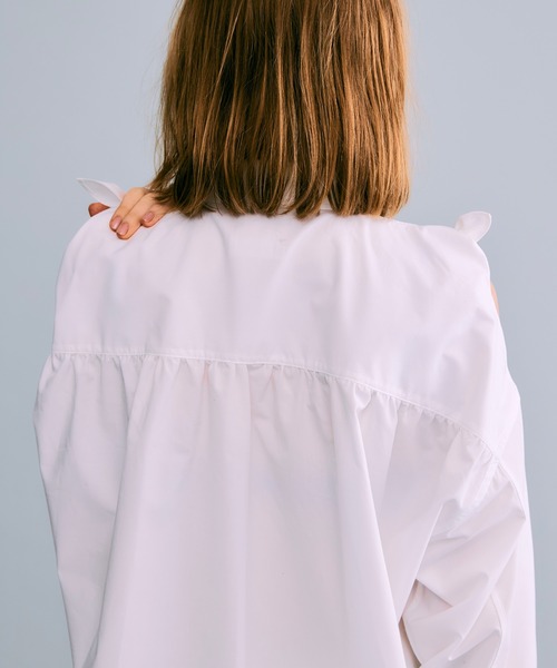 NOISE MAKER（ノイズメーカー）の「ショルダーリボンオーバーシャツ【MADE IN JAPAN】（シャツ/ブラウス・レディース・ホワイト・FREE）」の6枚目の写真