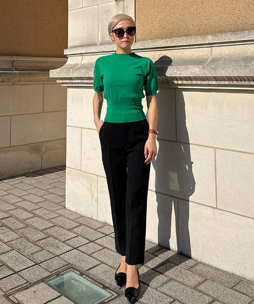 JENNE（ジェンヌ）の「イタリア糸cool素材ニットトップス（Tシャツ/カットソー・レディース・ブラック/ホワイト/グリーン・SMALL/MEDIUM/LARGE）」の16枚目の写真