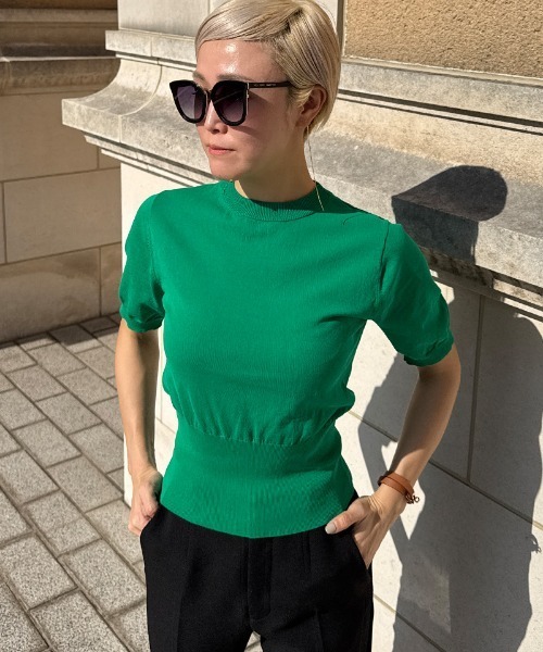 JENNE（ジェンヌ）の「イタリア糸cool素材ニットトップス（Tシャツ/カットソー・レディース・ブラック/ホワイト/グリーン・SMALL/MEDIUM/LARGE）」の17枚目の写真