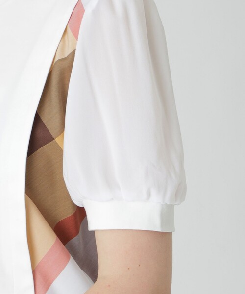 BLUE LABEL CRESTBRIDGE（ブルーレーベルクレストブリッジ）の「コンパクトピマスムースコンビTシャツ（Tシャツ/カットソー・レディース・ブラック/オフホワイト/ブルー/ホワイト系その他・38）」の13枚目の写真