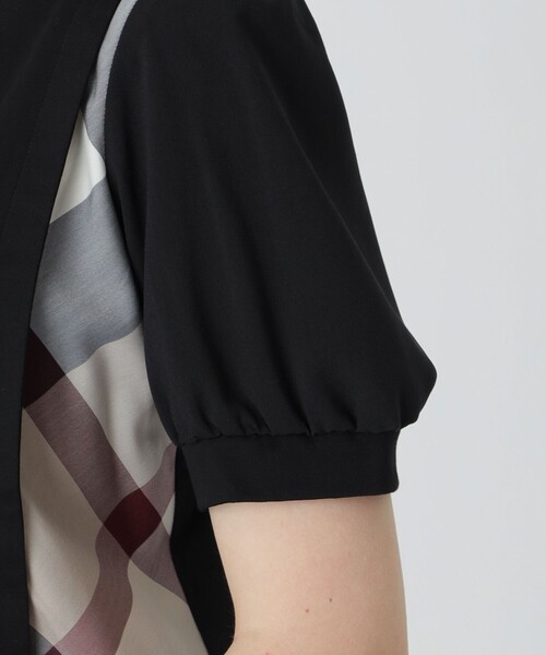 BLUE LABEL CRESTBRIDGE（ブルーレーベルクレストブリッジ）の「コンパクトピマスムースコンビTシャツ（Tシャツ/カットソー・レディース・ブラック/オフホワイト/ブルー/ホワイト系その他・38）」の18枚目の写真