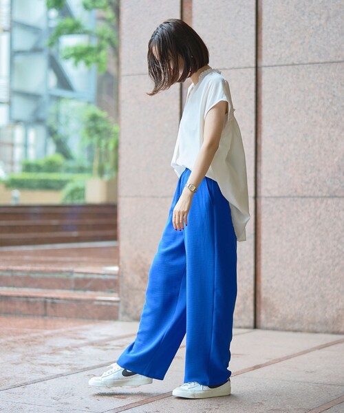 セール】【接触冷感】ドライタッチイージーワイドパンツ（スラックス