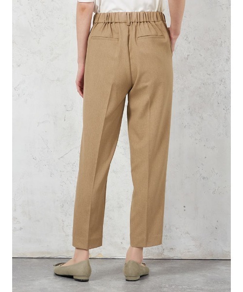HARUYAMA(ハルヤマ)の「【ウォッシャブル】WALK PLUS シンプルタック テーパードパンツ 麻調メッシュ素材 無地 春夏(スラックス・レディース・ブラウン/サックスブルー/ブラック・L/M/LL/S)」の12枚目の写真