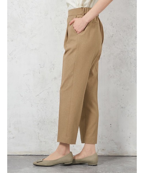 HARUYAMA(ハルヤマ)の「【ウォッシャブル】WALK PLUS シンプルタック テーパードパンツ 麻調メッシュ素材 無地 春夏(スラックス・レディース・ブラウン/サックスブルー/ブラック・L/M/LL/S)」の11枚目の写真