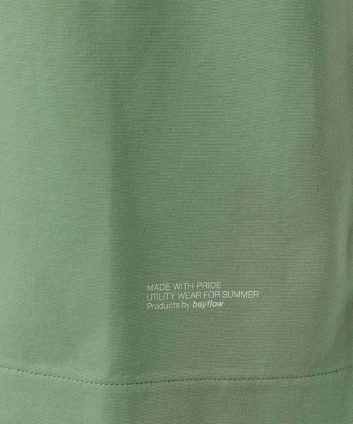 BAYFLOW（ベイフロー）の「[夏に嬉しい!]ワンポイントポンチTシャツ【接触冷感】（Tシャツ/カットソー・メンズ・ホワイト/ライトグレー/パープル/ブラック/カーキ・MEDIUM/LARGE）」の12枚目の写真