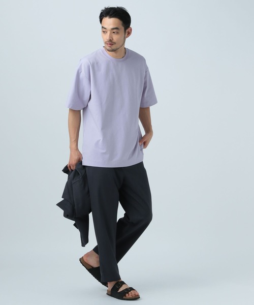 BAYFLOW（ベイフロー）の「[夏に嬉しい!]ワンポイントポンチTシャツ【接触冷感】（Tシャツ/カットソー・メンズ・ホワイト/ライトグレー/パープル/ブラック/カーキ・MEDIUM/LARGE）」の17枚目の写真