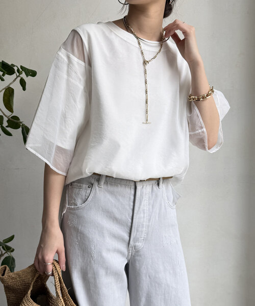 DouDou（ドゥドゥ）の「【WEB限定】リバーシブルカットソー（Tシャツ/カットソー・レディース・ブラック/オフホワイト・FREE）」の6枚目の写真