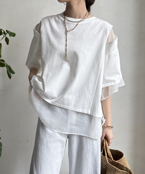 DouDou（ドゥドゥ）の「【WEB限定】リバーシブルカットソー（Tシャツ/カットソー・レディース・ブラック/オフホワイト・FREE）」の11枚目の写真