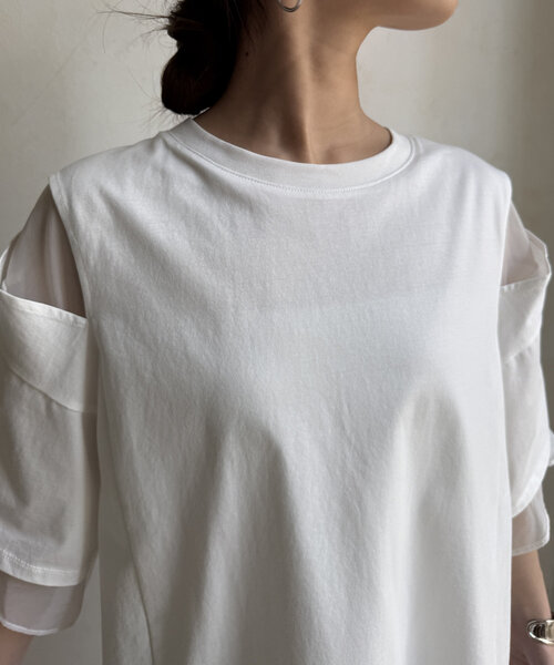 DouDou（ドゥドゥ）の「【WEB限定】リバーシブルカットソー（Tシャツ/カットソー・レディース・ブラック/オフホワイト・FREE）」の18枚目の写真