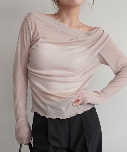 Rashik（ラシク）の「ルーズドレープシアートップス（Tシャツ/カットソー・レディース・ベージュ/チャコール/ホワイト/ブラック・FREE）」の20枚目の写真