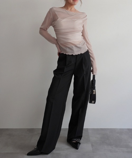 Rashik（ラシク）の「ルーズドレープシアートップス（Tシャツ/カットソー・レディース・ベージュ/チャコール/ホワイト/ブラック・FREE）」の21枚目の写真