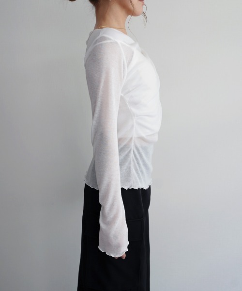 Rashik（ラシク）の「ルーズドレープシアートップス（Tシャツ/カットソー・レディース・ベージュ/チャコール/ホワイト/ブラック・FREE）」の10枚目の写真