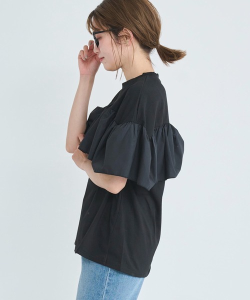 attiree（アティレー）の「フリルTシャツ（Tシャツ/カットソー・レディース・ホワイト/ブラック・FREE）」の4枚目の写真