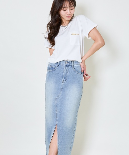 GORGE(ゴージ)の「《ZIP付きポケT》Vネックカットソー/こなれ感プラス(Tシャツ/カットソー・レディース・カーキ/ブラック/チャコール/ライトグレー/オフホワイト・F)」の19枚目の写真