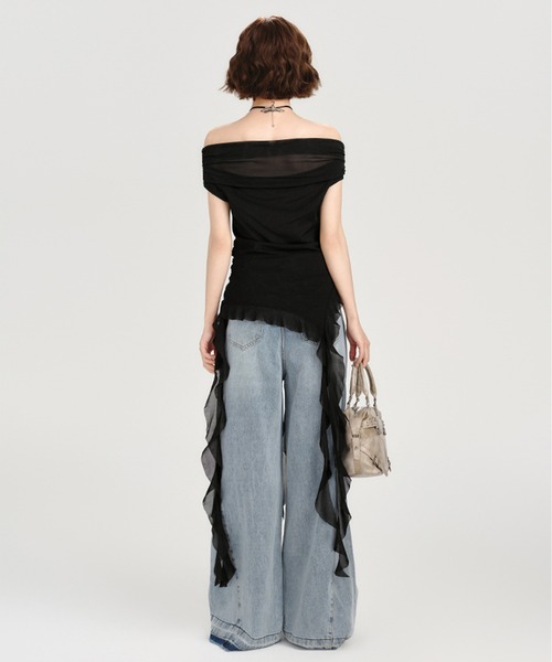 josemoon ギャザーオフショルダートップス ブラック サイズF JOSE MOON（ジョゼムーン）の「GATHER OFF SHOULDER TOPS