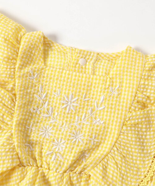 apres les cours（アプレレクール）の「【リンク】ヨーク刺繍チェックロンパス（ロンパース・キッズ・ネイビー/イエロー・70/80）」の13枚目の写真