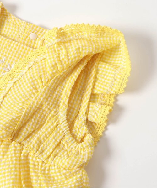 apres les cours（アプレレクール）の「【リンク】ヨーク刺繍チェックロンパス（ロンパース・キッズ・ネイビー/イエロー・70/80）」の17枚目の写真
