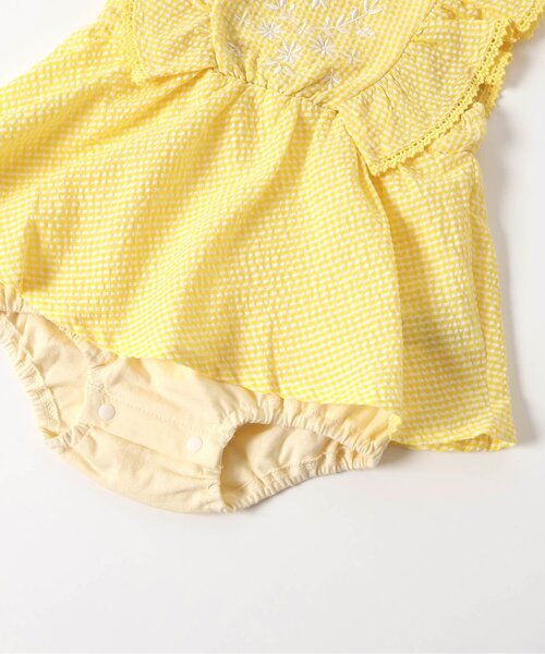 apres les cours（アプレレクール）の「【リンク】ヨーク刺繍チェックロンパス（ロンパース・キッズ・ネイビー/イエロー・70/80）」の18枚目の写真