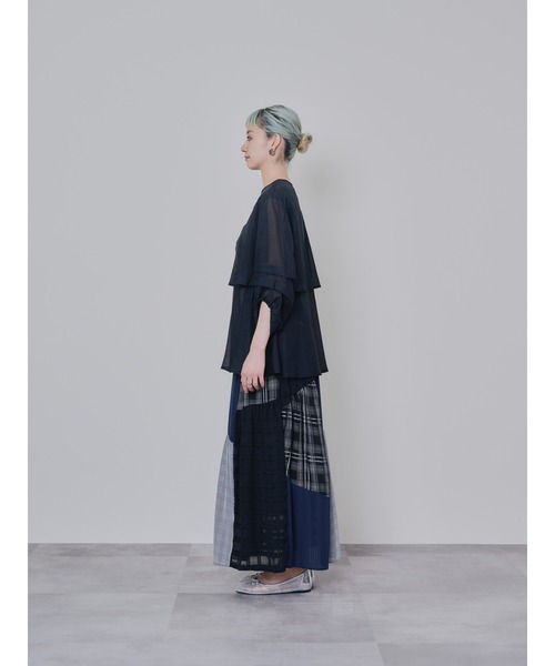 DOLLUPOOPS(ドールアップウップス)の「ミックスチェックギャザースカート(スカート・レディース・ブラック/ブラウン・38)」の12枚目の写真