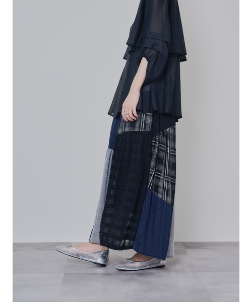 DOLLUPOOPS(ドールアップウップス)の「ミックスチェックギャザースカート(スカート・レディース・ブラック/ブラウン・38)」の8枚目の写真