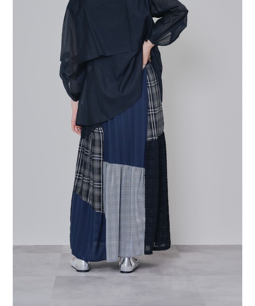 DOLLUPOOPS(ドールアップウップス)の「ミックスチェックギャザースカート(スカート・レディース・ブラック/ブラウン・38)」の9枚目の写真