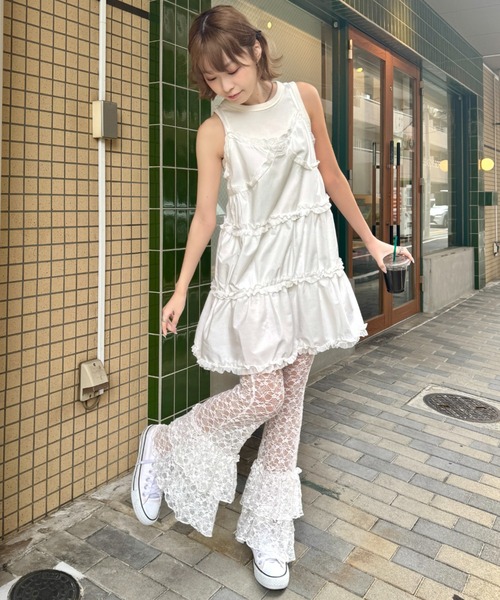 SOLLON.（ソルロン）の「2段フリルレースパンツ（その他パンツ・レディース・ブラック/ホワイト/アイボリー・FREE）」の11枚目の写真