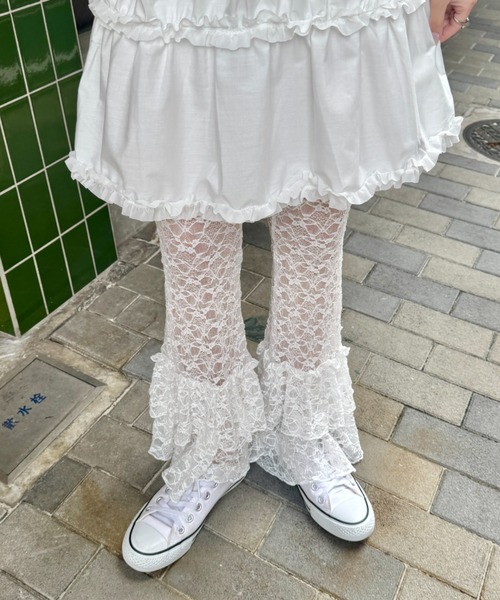 SOLLON.（ソルロン）の「2段フリルレースパンツ（その他パンツ・レディース・ブラック/ホワイト/アイボリー・FREE）」の5枚目の写真