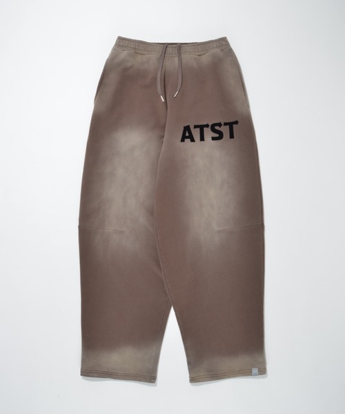 SUPERTHANKS(スーパーサンクス)の「オーバーダイ加工&フロッキープリント サイドタックワイドパンツ/Sun faded Flocky print Sweat Side-tuck Wide Pants(スウェットパンツ・メンズ・ブラウン/ブラック・S/M/L)」の13枚目の写真