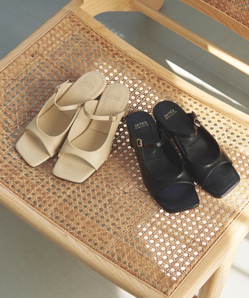 Doux archives（ドゥアルシーヴ）の「【JETEE】ストラップミュール（サンダル・レディース・ベージュ/ブラック・24.5/23.5）」の12枚目の写真