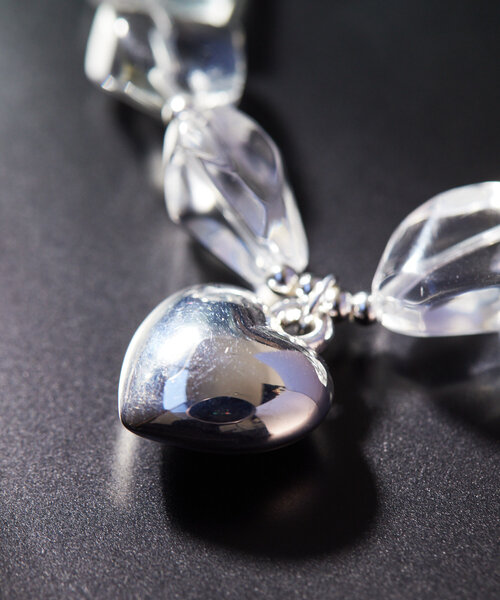 【新品】earPAPILLONNERイアパピヨネ シルバー ブレスレットS925 WEB＆一部店舗限定》クリア×ハートブレスレット（ブレスレット