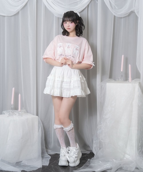 Honey Cinnamon(ハニーシナモン)の「Honey Bear アップリケTシャツ(Tシャツ/カットソー・レディース・ホワイト/サックスブルー/ピンク・FREE)」の10枚目の写真