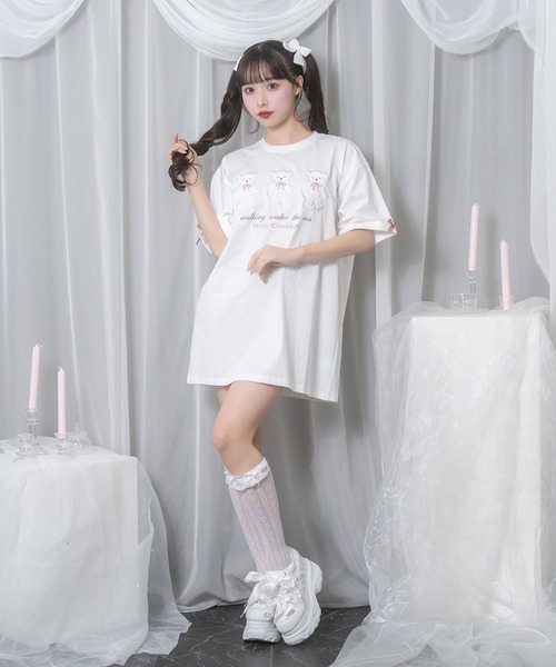 Honey Cinnamon(ハニーシナモン)の「Honey Bear アップリケTシャツ(Tシャツ/カットソー・レディース・ホワイト/サックスブルー/ピンク・FREE)」の14枚目の写真