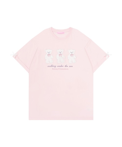Honey Cinnamon(ハニーシナモン)の「Honey Bear アップリケTシャツ(Tシャツ/カットソー・レディース・ホワイト/サックスブルー/ピンク・FREE)」の12枚目の写真