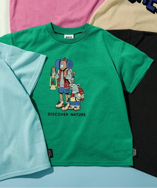 BREEZE（ブリーズ）の「【速乾/ジュニア対応】アクティブ半袖Tシャツ（Tシャツ/カットソー・キッズ・グリーン/レインボー/ピンク/サックスブルー/オフホワイト/ブラック・130/140/150/90/100/110/120/80）」の3枚目の写真