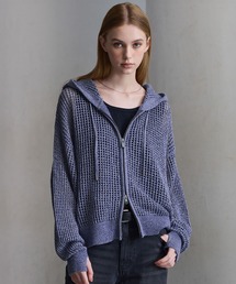 CLEL（クレイル）の「【CLEL】Watermark Knitting Mesh Zip Parka/透かし編み メッシュジップパーカー（パーカー）」