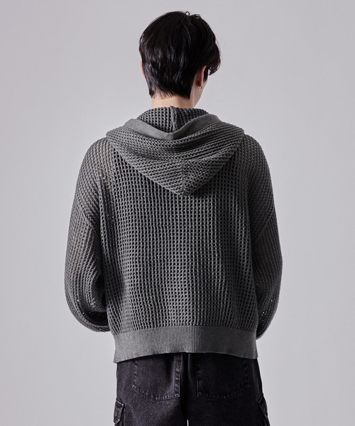 CLEL（クレイル）の「【CLEL】Watermark Knitting Mesh Zip