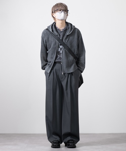 CLEL（クレイル）の「【CLEL】Watermark Knitting Mesh Zip