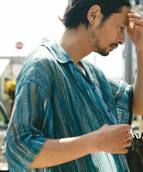 BAYFLOW(ベイフロー)の「柄レースオープンカラー半袖シャツ(シャツ/ブラウス・メンズ・セージグリーン/グレー/グリーン・MEDIUM/LARGE)」の20枚目の写真