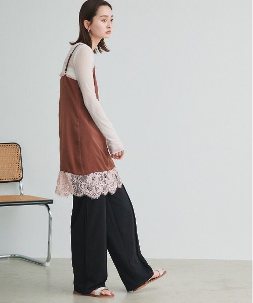 ad thie(アドティエ)の「レースキャミソール チュニック(キャミソール・レディース・ブラック/アイボリー/ブラウン・FREE)」の5枚目の写真