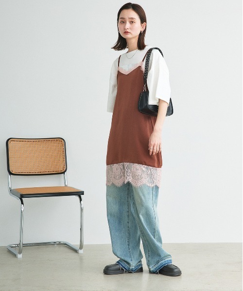 ad thie(アドティエ)の「レースキャミソール チュニック(キャミソール・レディース・ブラック/アイボリー/ブラウン・FREE)」の11枚目の写真