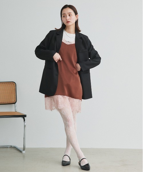 ad thie(アドティエ)の「レースキャミソール チュニック(キャミソール・レディース・ブラック/アイボリー/ブラウン・FREE)」の13枚目の写真