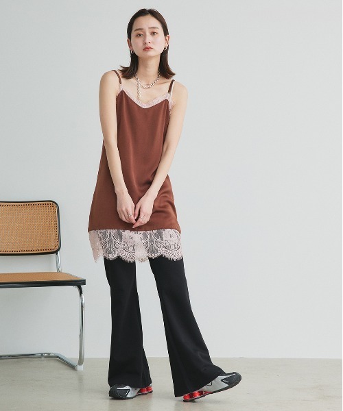 ad thie(アドティエ)の「レースキャミソール チュニック(キャミソール・レディース・ブラック/アイボリー/ブラウン・FREE)」の16枚目の写真