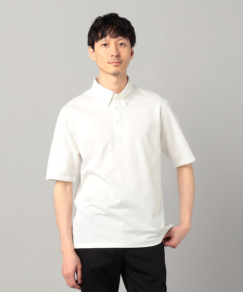 COMME CA MEN(コムサメン)の「〔IL PRINCIPE〕和歌山編み ジャージー ポロシャツ(ポロシャツ・メンズ・ライトグレー/ホワイト/ブラック・L/M)」の6枚目の写真