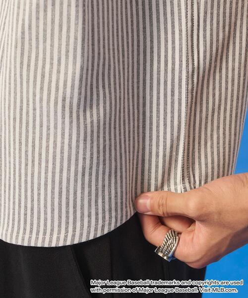MLB（メジャーリーグベースボール）の「∴WEGO/MLB別注ストライプグラフィックシャツ（シャツ/ブラウス・メンズ・ブラウン系その他4/ブルー系その他4/ホワイト系その他4・LARGE/MEDIUM）」の16枚目の写真